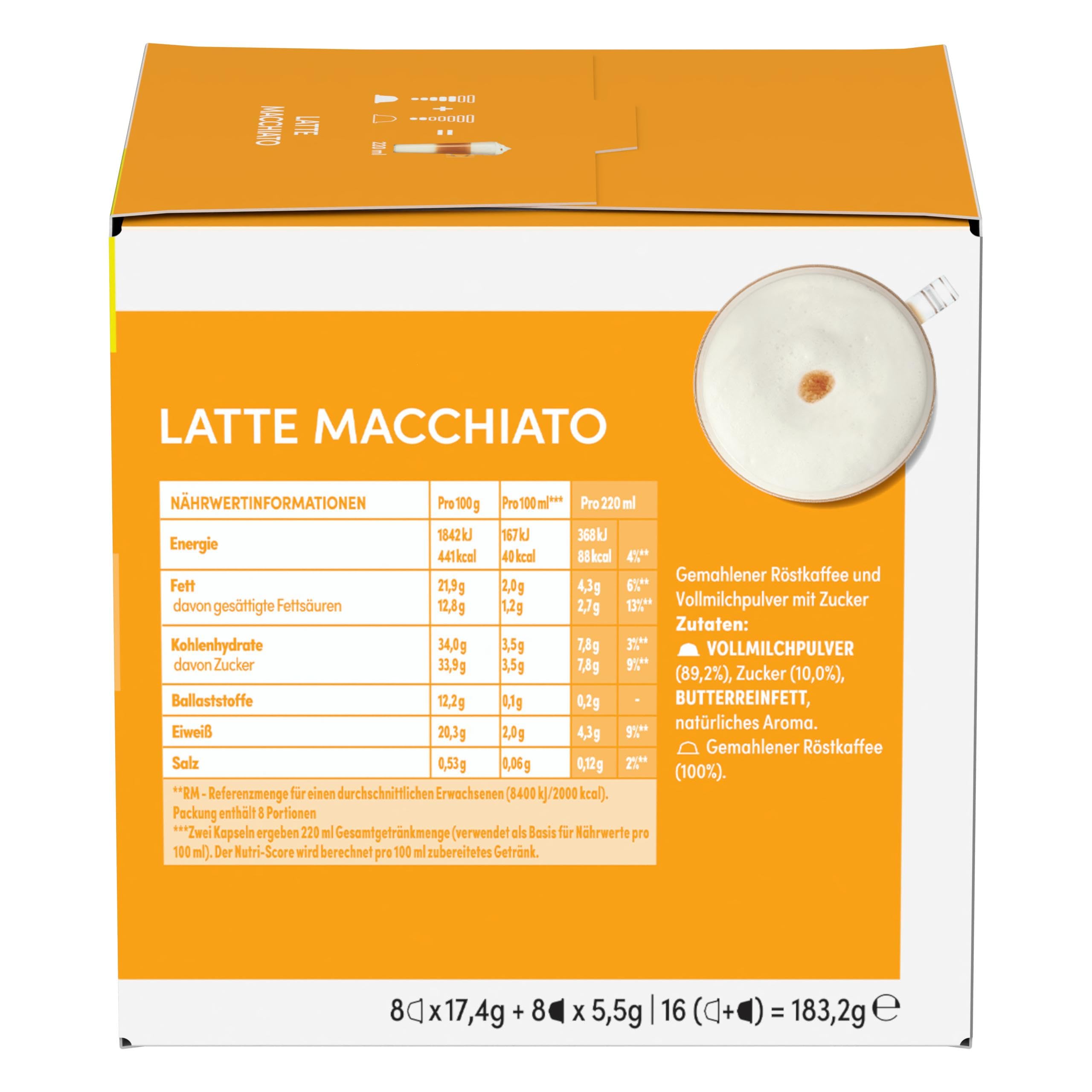NESCAFÉ DOLCE GUSTO Latte Macchiato Kaffeekapseln (6 x 16 Kapseln)