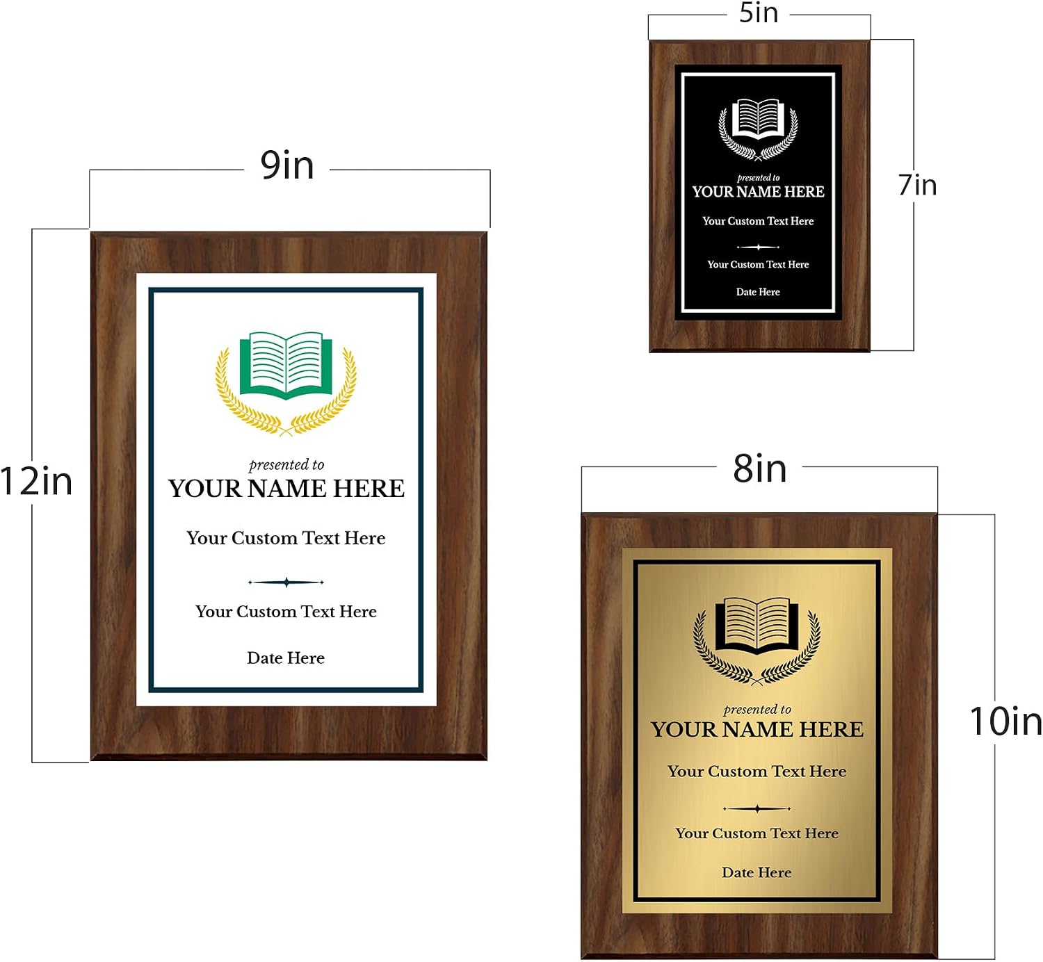 Education Theme Customizable Wooden Award Plaque | Easel Mount Option | Achievement and Recognition Personalizable Plaques