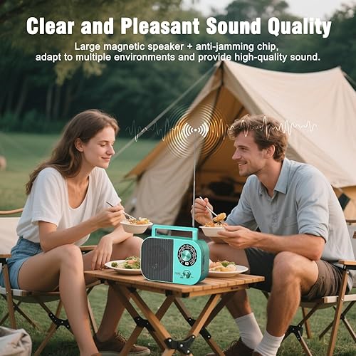 Miniatura 7 de Tendak Radio portátil AM FM SW, radio de onda corta con altavoz, antena de transistor, conector para auriculares y perilla de sintonización grande,