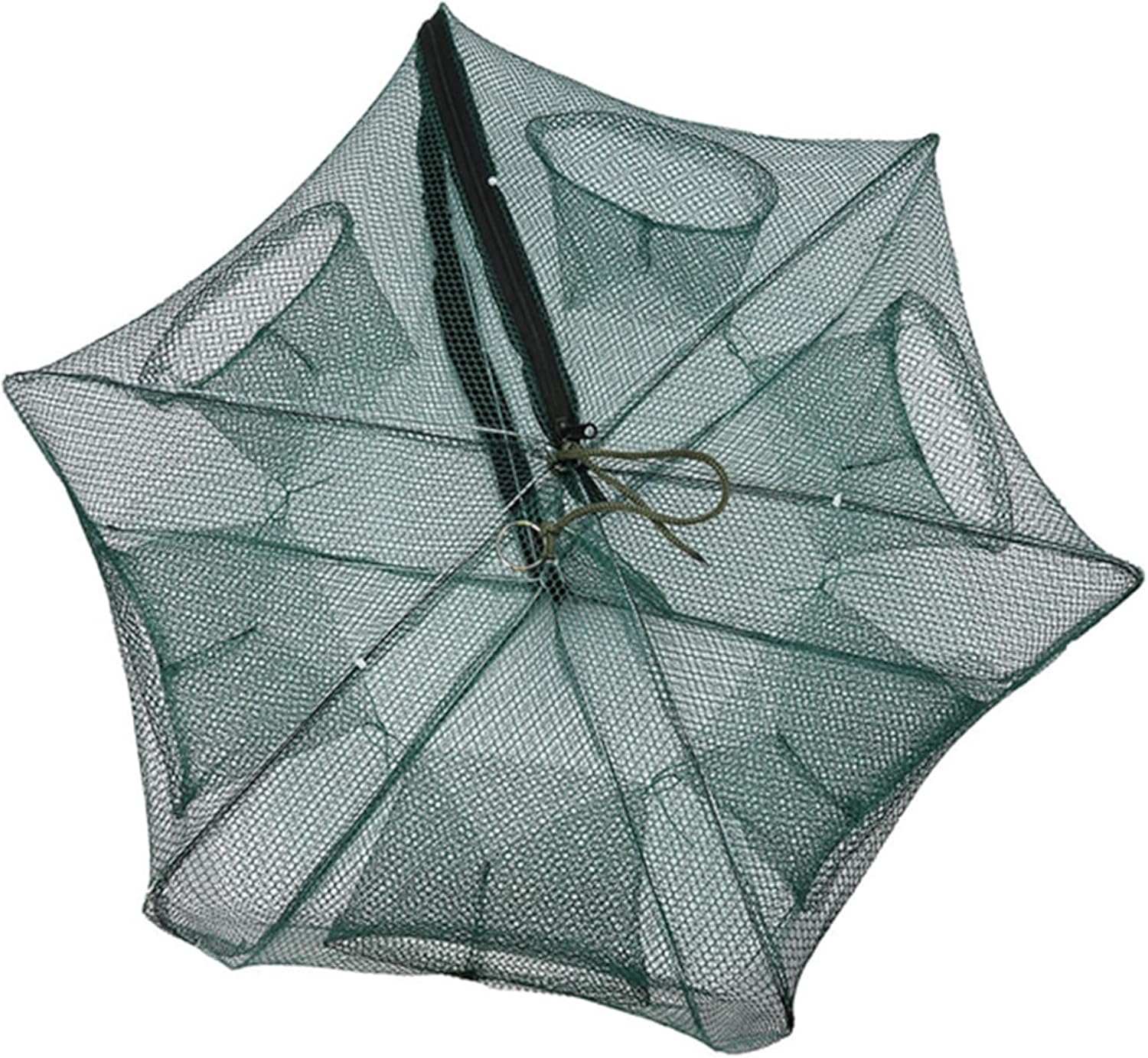 Fishing Trap Net, Fishing Bait Traps Minnow Traps, Bait Traps for Fishing for Bait Fish, Automatic 6 Hole Cast Net Cage Nylon Rope Portable Folded Fishing Net Fish Shrimp Mesh Trap for Fishes Shrimp