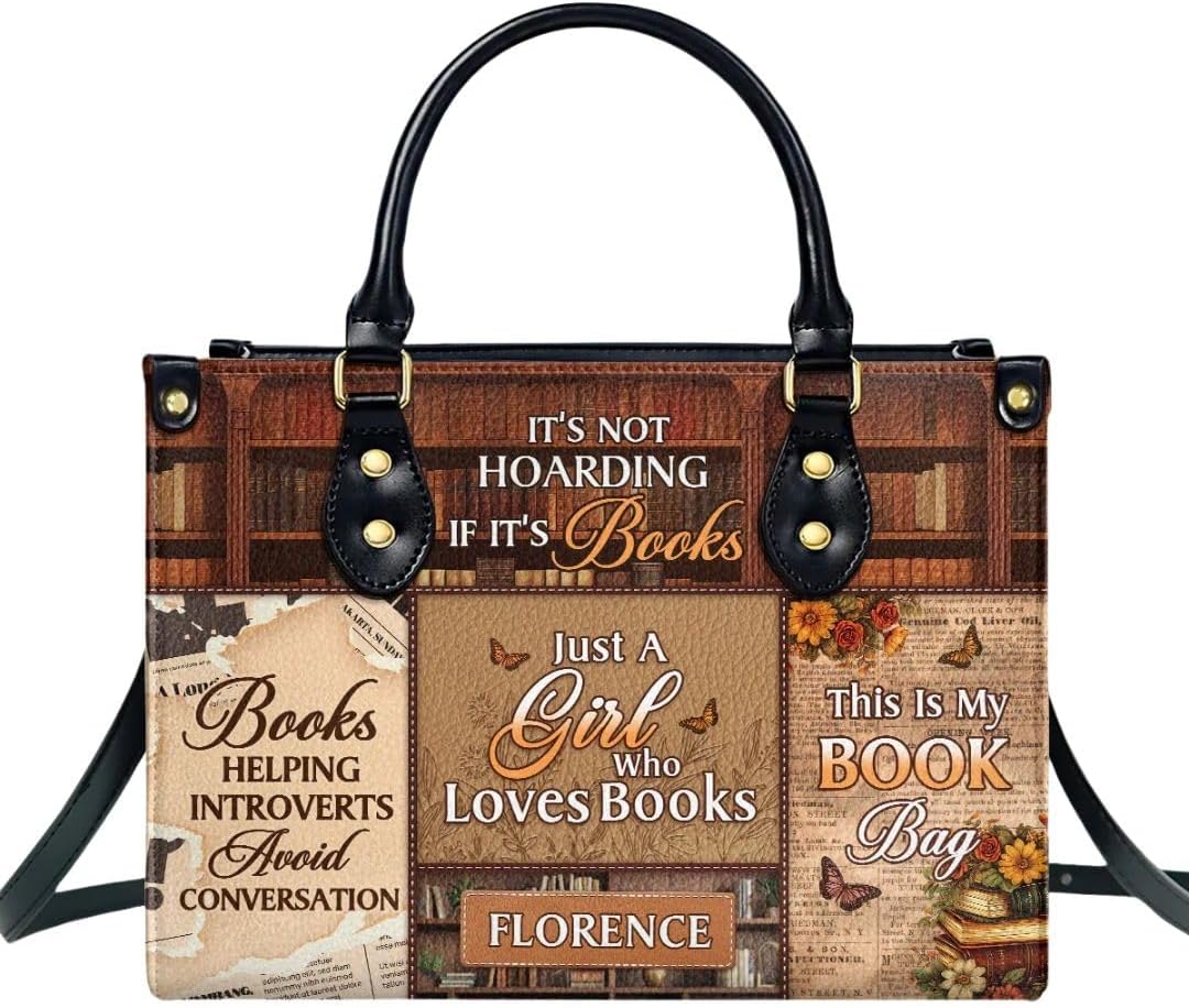 Just A Girl Who Loves Books, This Is My Book Bag Personalized Leather Bag, Book Lovers Leather Bag for Women, Bookish Handbag, Book Lovers Leather Shoulder Bag, Bookish Gifts for Her, Readers Gifts