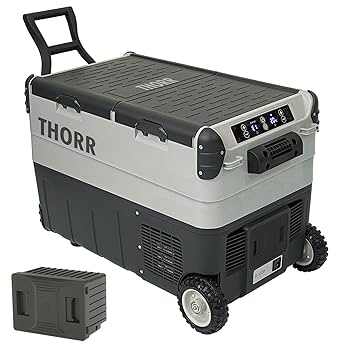 THORR ポータブル冷蔵庫 オリーブ&ダークグレー 30L Amazon | THORR ポータブル冷蔵庫 車載冷蔵庫 40L 【バッテリー