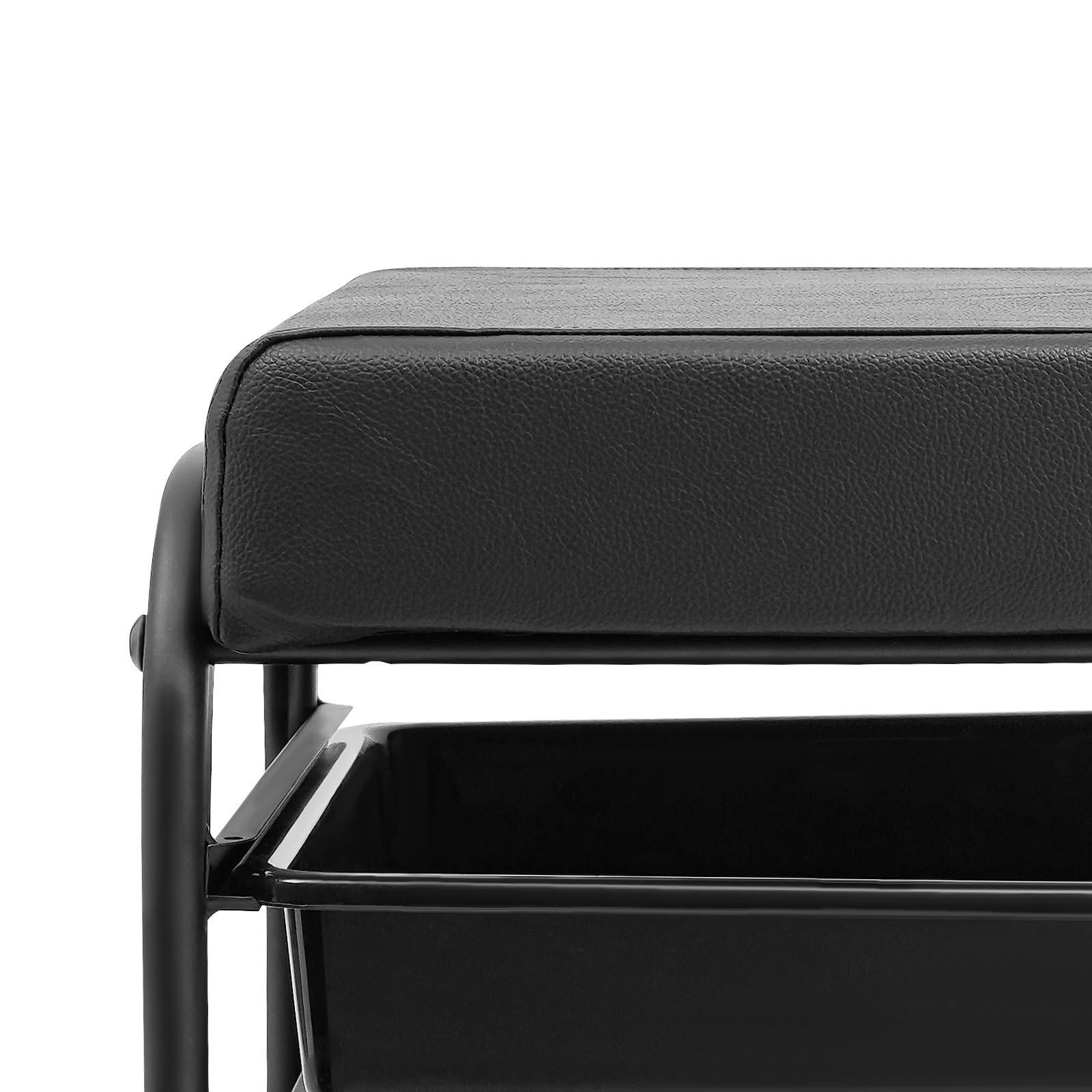 OUKANING Mesa de manicura con asiento, capacidad de carga de 75 kg, mesa de uñas con 3 cajones y soporte giratorio para manos, ruedas, estación de manicura para salón de uñas y cosméticos (negro)