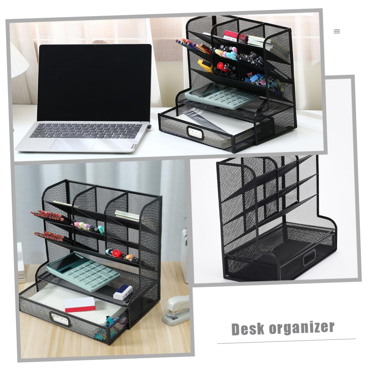 Organizzatore per Cancelleria Scatola Portaoggetti in Metallo Organizer per Penne Portapenne da Scrivania Supporto Portaoggetti Resistente e Facile da Pulire