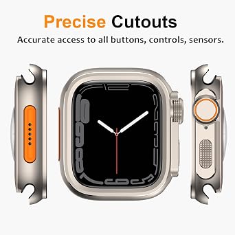 Amizee 2 in 1 Metal Case Compatible with Apple Watch SE 3/2/1 Series 6/5/4 44mm with Back Cover, Rugged Shockproof Protective Bumper Cover for iWatch 44mm, Titanium