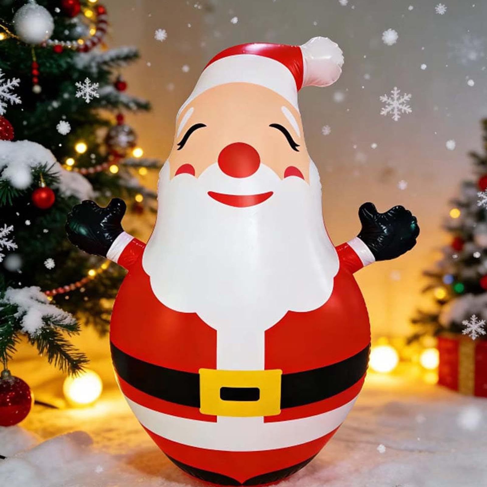 Genérico Hinchables Navideños Estatua Hinchable de 1,5 Metros con Luz LED | Papá Noel Hinchable Para Escaparate, Puerta, Espacios Exteriores, , Patio, Jardín, Césped, Suelo Y Parque