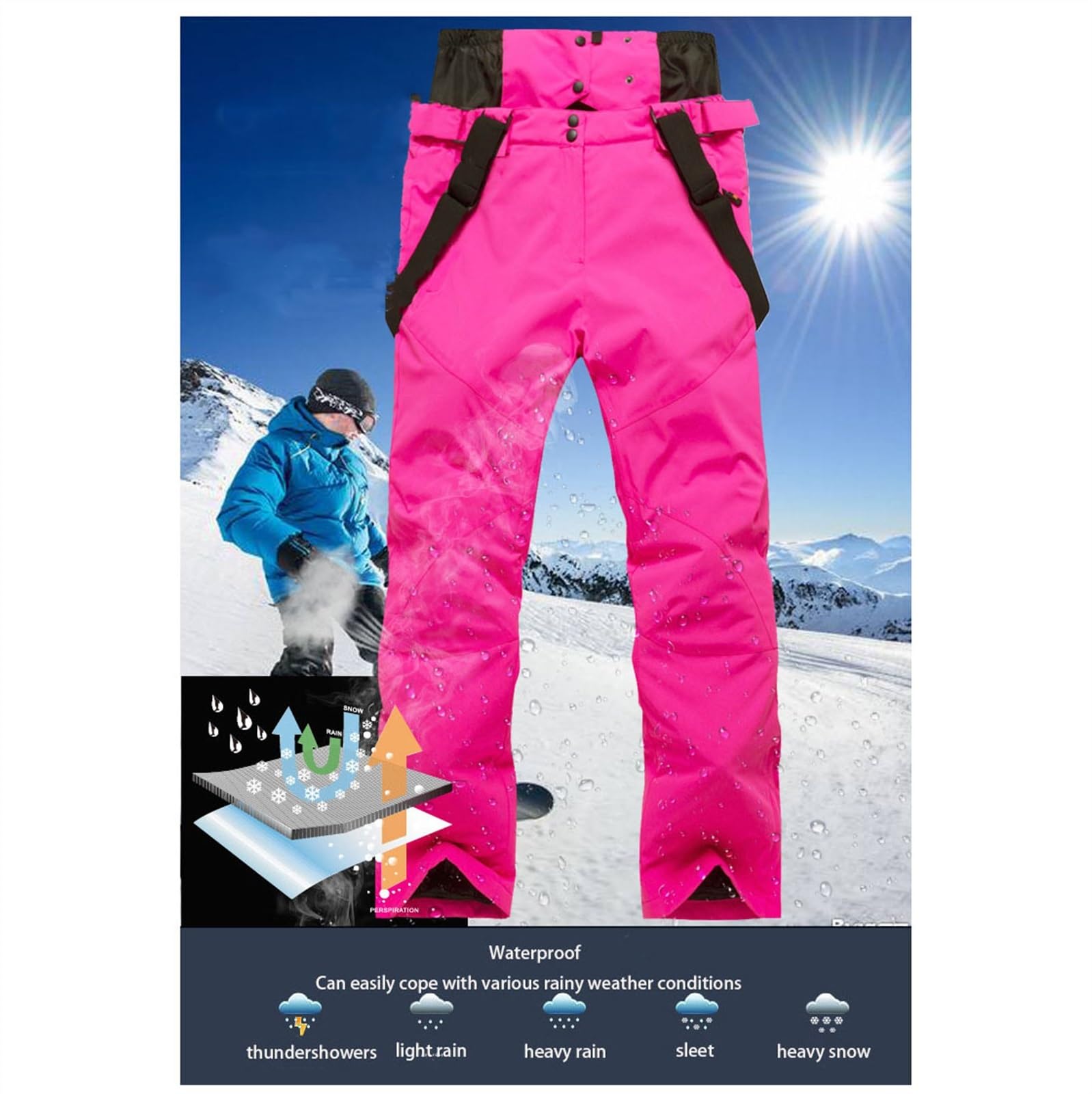 Yytcsjz Completo Da Sci Da Uomo In Due Pezzi, Set Giacca E Pantaloni Con Cappuccio E Stampa Graffiti Caldi Invernali Da Uomo, Set Di Tute Da Sci Calde E Spesse Resistenti All'usura