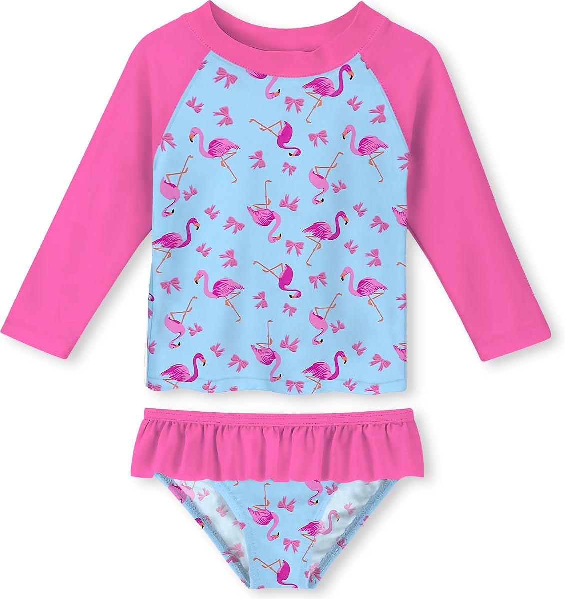 UNIFACO Toddler Girls Swimsuit Rashguard Set Summer Beach Breathable Tankini with UPF 50+ Sun Protection 2-8T