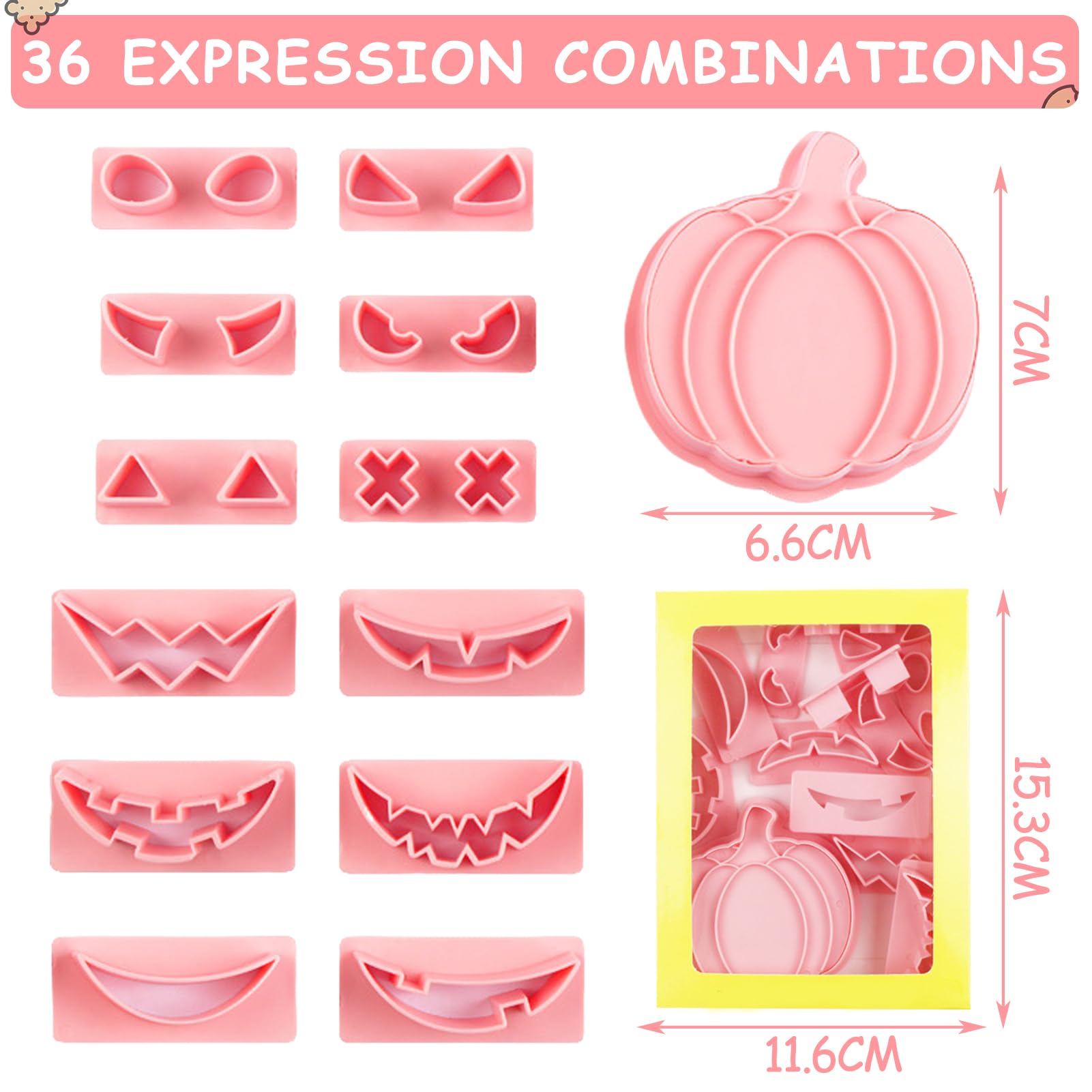 16-teiliges Halloween Keksausstecher Set - Mit Geistern, Kürbissen & Gesichtern