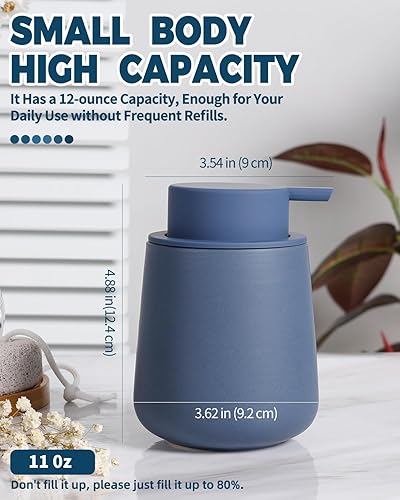 Miniatura 10 de Bosilunlife Dispensador de jabón espumoso de cerámica, dispensador de jabón de manos de espuma de 12 onzas, dispensador de jabón para encimera de