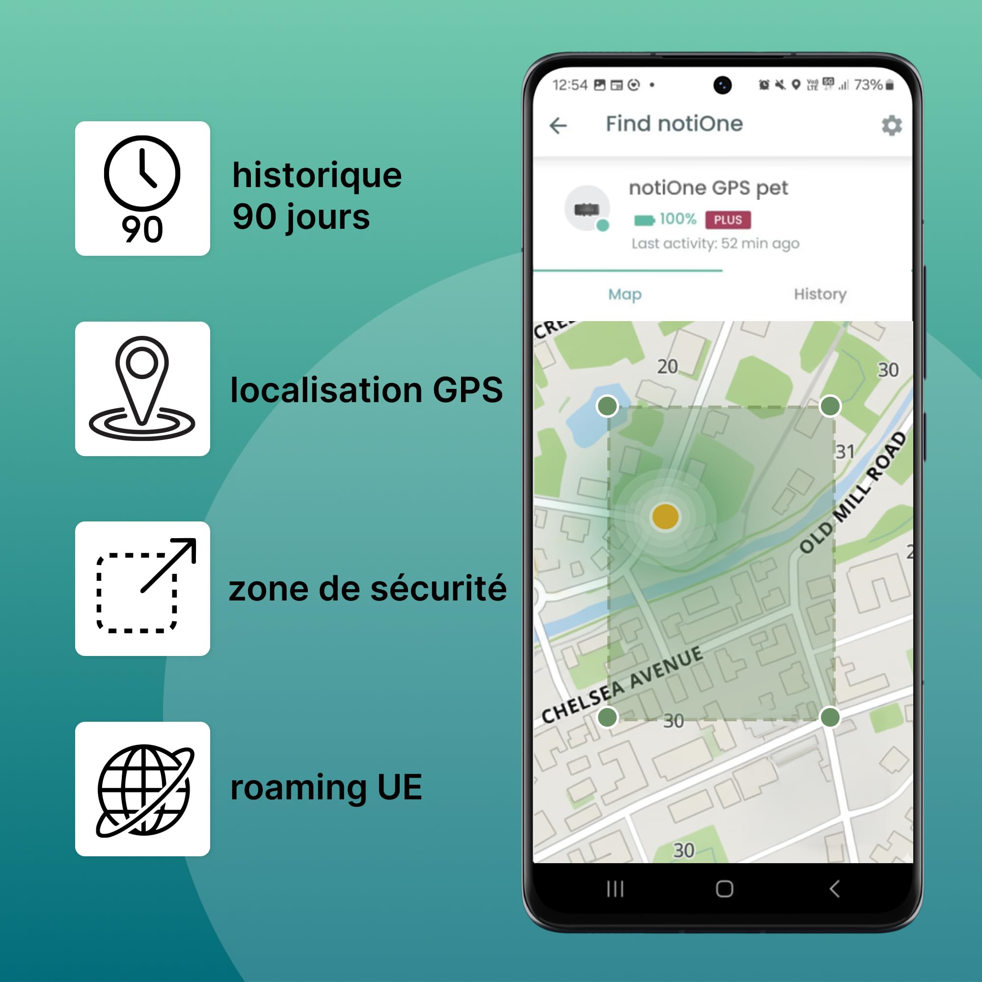 Traceur GPS Pet Plus sans Abonnement, Chien & Chat, géofence | Suivi d'activité et Roaming Gratuit, Etanche