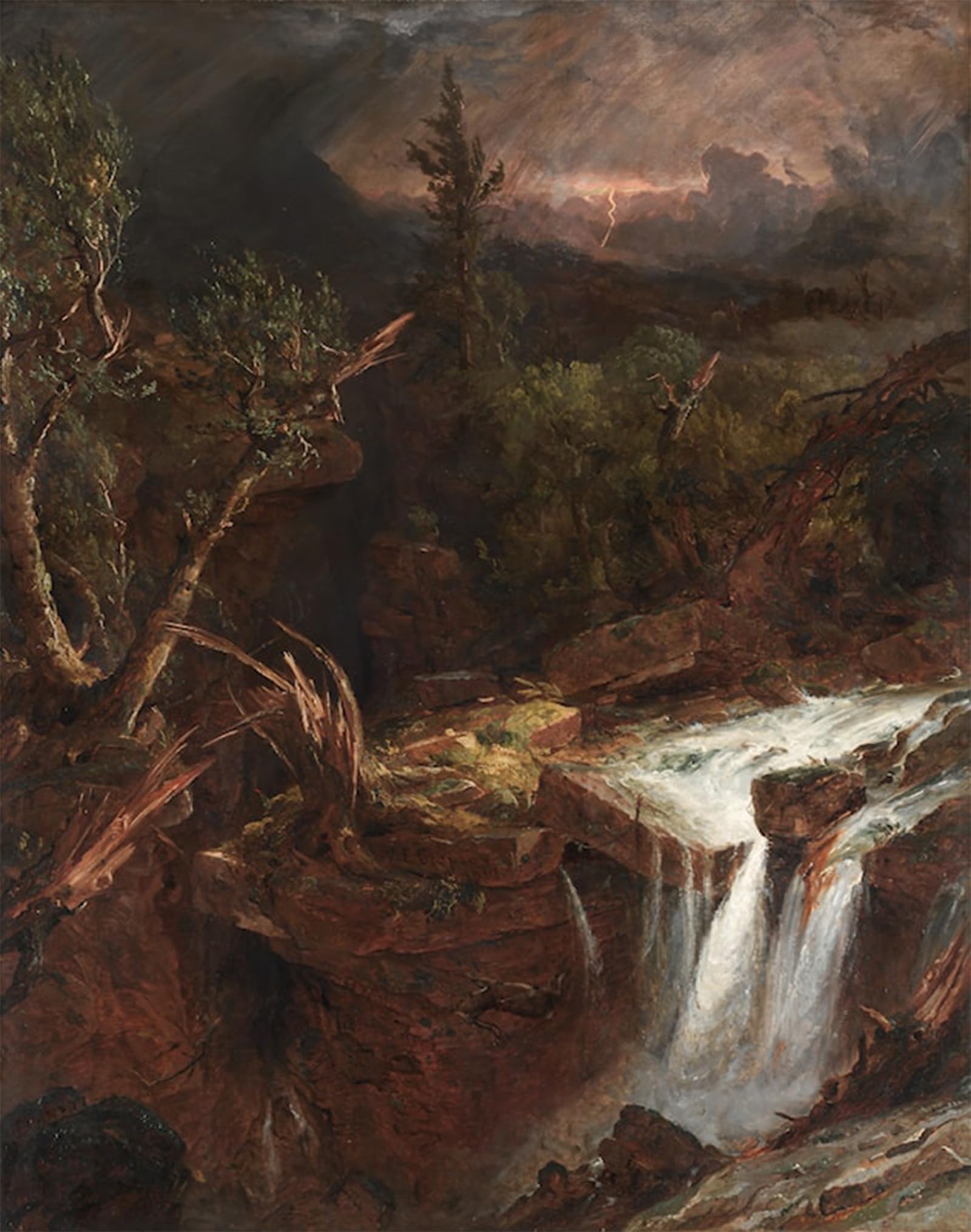 SERENDIPITP Abstract Painting Mural Print Picture Wall Decor Painting the Clove - a Storm Scene in the Catskill Mountains by Jasper Francis Cropsey Vintage Wall Artwork for Home Decor 60x90cm