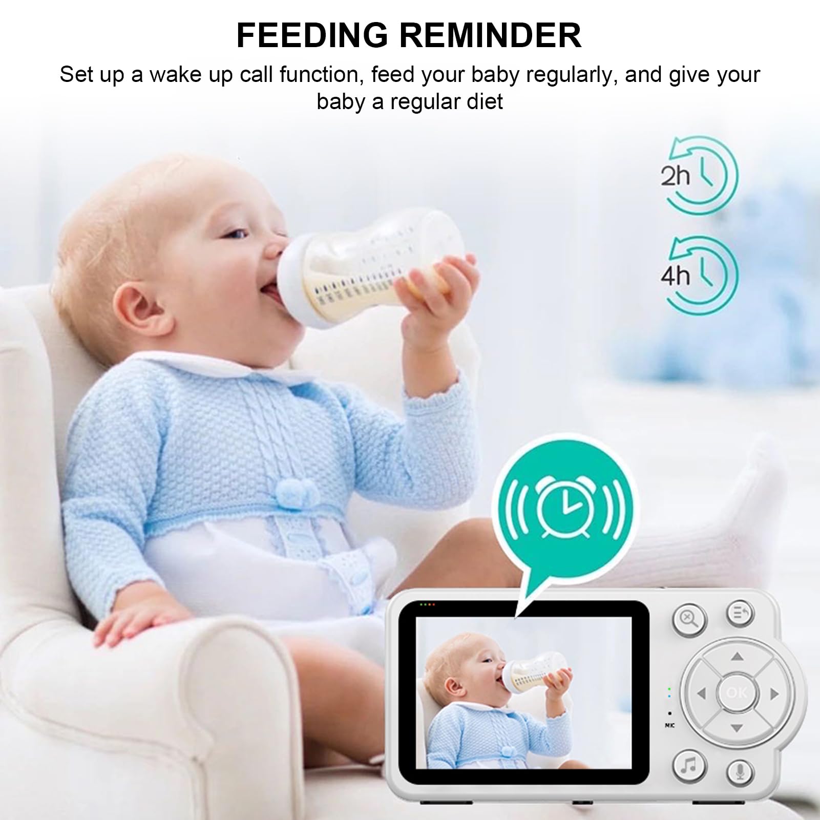 Luxyana® Beveiligde Babyfoon Met Camera - Inclusief 32GB Micro SD-Kaart - Babyfoon Pro Series Premium Veiligheid Voor Het Gezin Wifi Gratis App Hd Kwaliteit Spraakfunctie Bewegingsdet