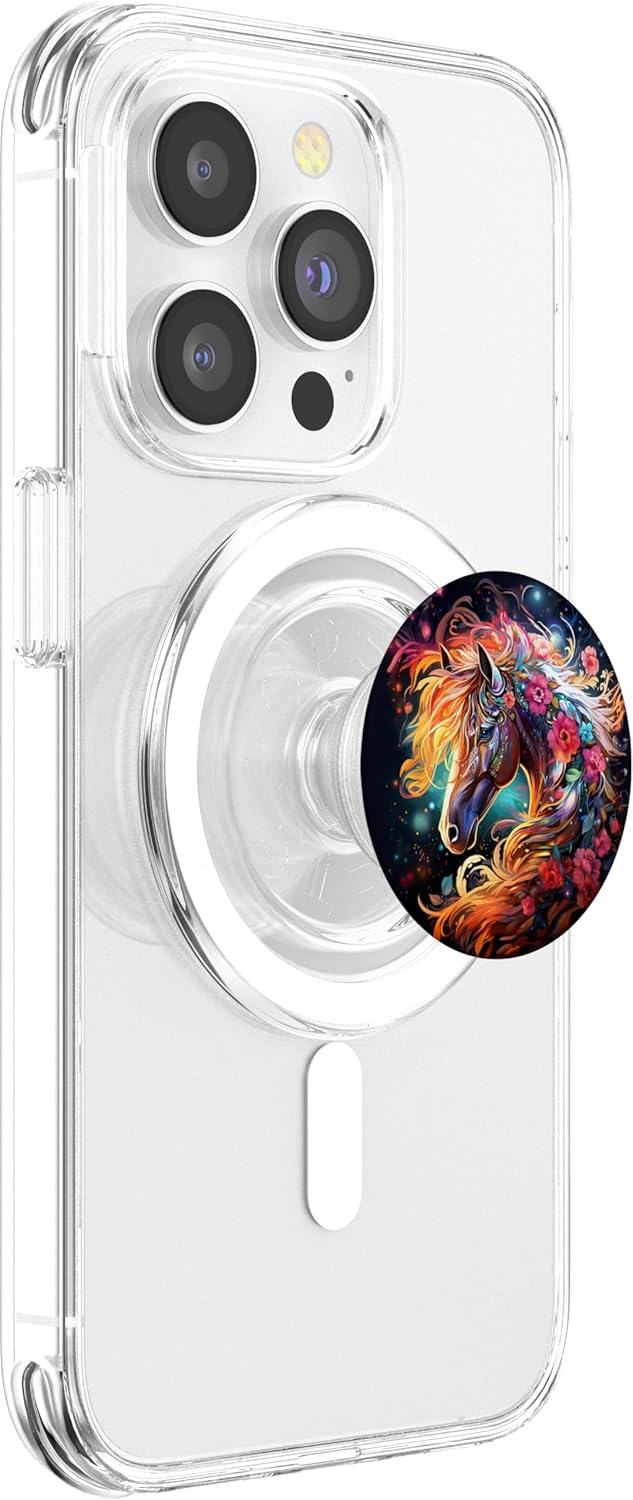 Galaxy Horse Space Ornamental Floral Horse PopSockets PopGrip for MagSafe
