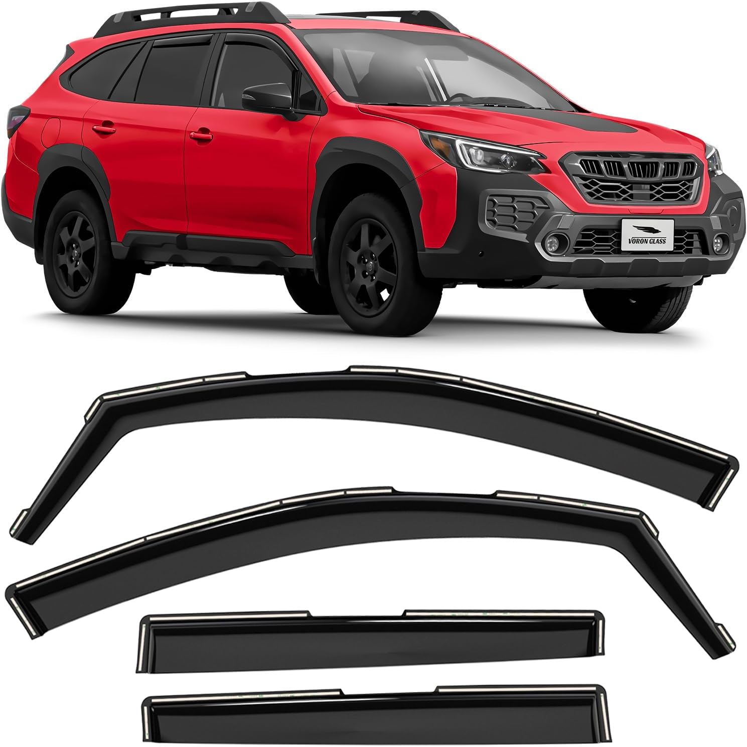 Voron Glass in-Channel Extra Durable Rain Guards for Subaru Outback 2020-2025, Window Deflectors, Vent Window Visors, 4 Pieces - 200673