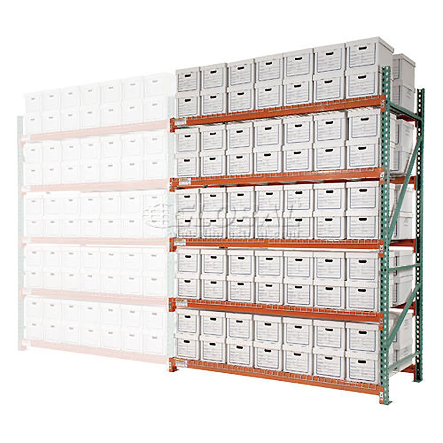Record Storage Rack Add-On Letter Legal 120" W x 42" D x 120" H by Global Industrial – Alloy Steel, Gray, Model 258212N