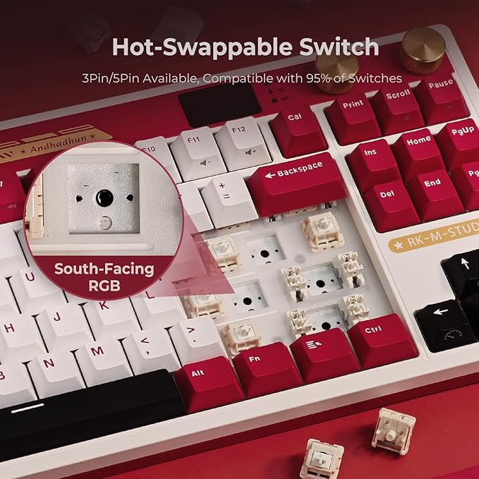 Teclado Gamer M87 RK Inalámbrico 75% RGB Hot-Swappable miniatura 8