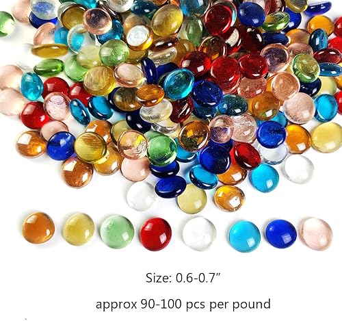 Miniatura 8 de Gemas de vidrio negro de 2 libras para rellenos de jarrones, piedras de acuario, pecera, hoguera, mosaicos artesanales, dispersos de mesa de fiesta,