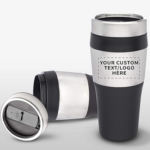 Miniatura 7 de Tazas de viaje de plástico aisladas personalizadas de 16 onzas, paquete de 50 unidades, texto personalizado, logotipo, acero inoxidable