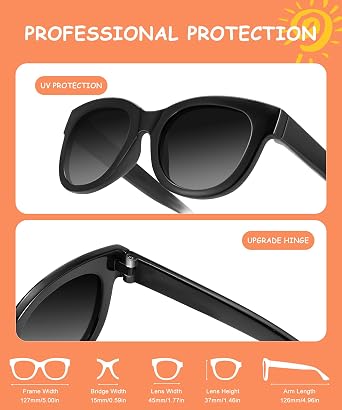 Kids Sunglasses Boys-Girls Polarized-Sunglasses: Toddler Square Sun Glasses with UV Protection for Youth Child Age 3-12