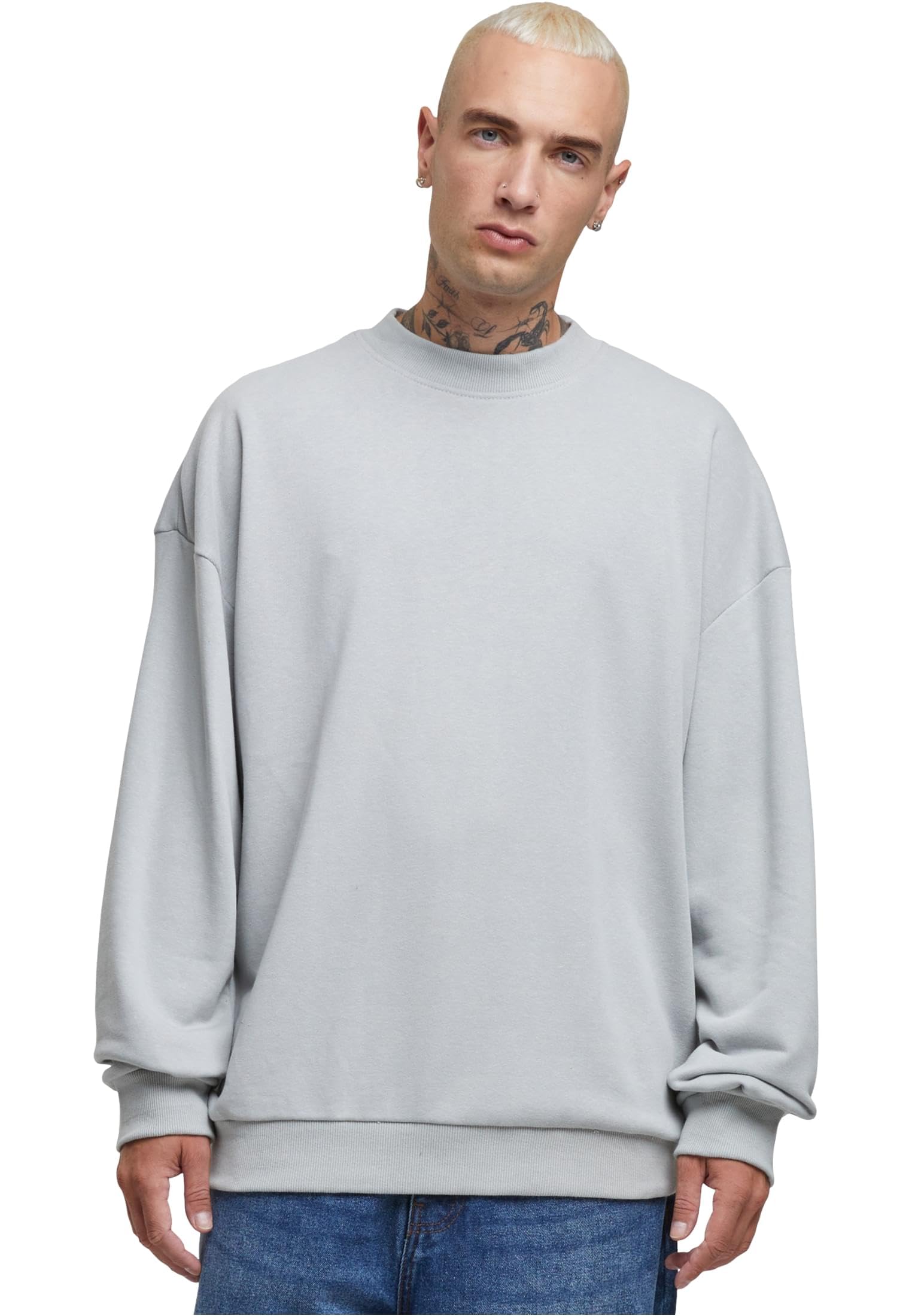 Urban Classics Men's Crewneck Sweatshirt, lightasphalt, XXL