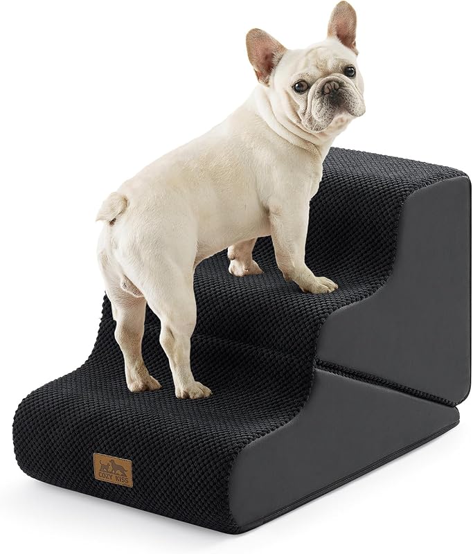 Escada para Cães Pequenos COZY KISS 3 Degraus 2 em 1 com Rampa, 40 cm