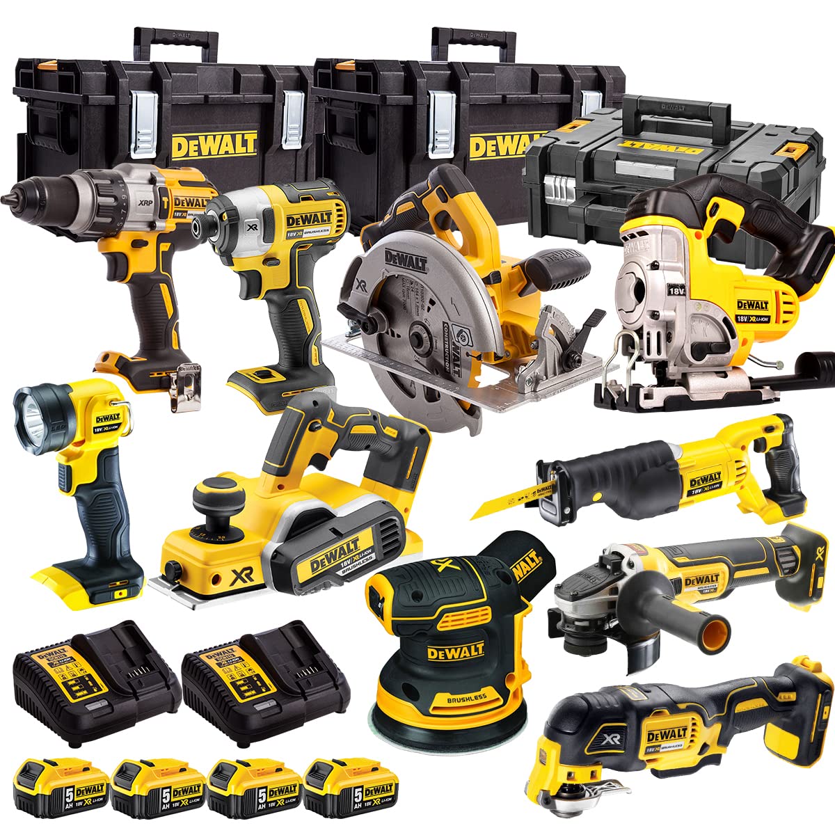 Buy Dewalt 18V 10 Piece Cordless Combo Power Tool Kit with 4 x 5.0Ah