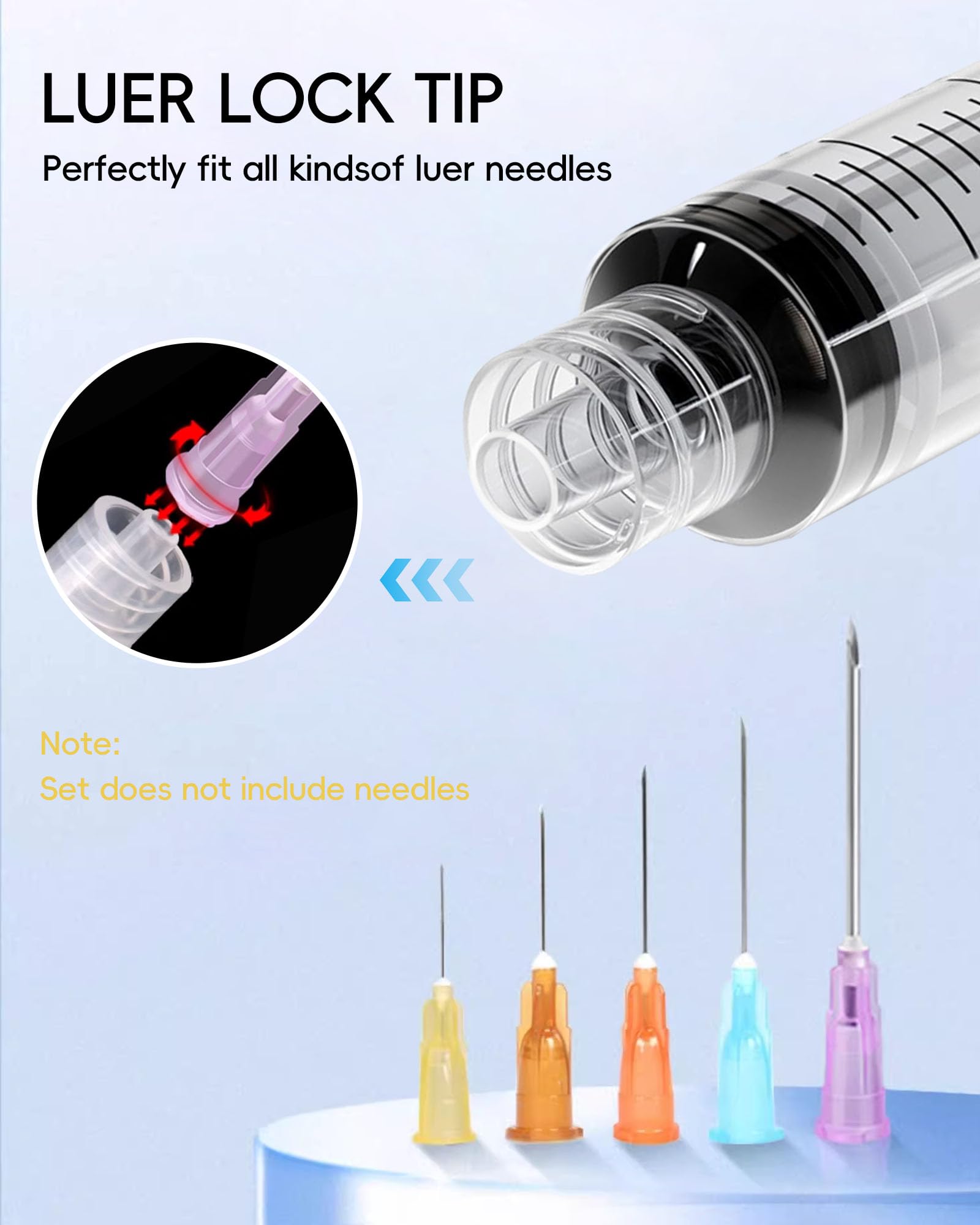 Siringa Luer Lock da 5 ml senza ago - siringhe in plastica da 5 cc, sterili, sigillate singolarmente, confezione da 50