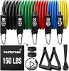 Resistance Bands Weight Building Kit 150 lbs 12 Elastic Bands for Yoga Calisthenics Gym Crossfit TRX Pilates Home Gym – Elastic Muscle Bands with Anklets and Door Grip