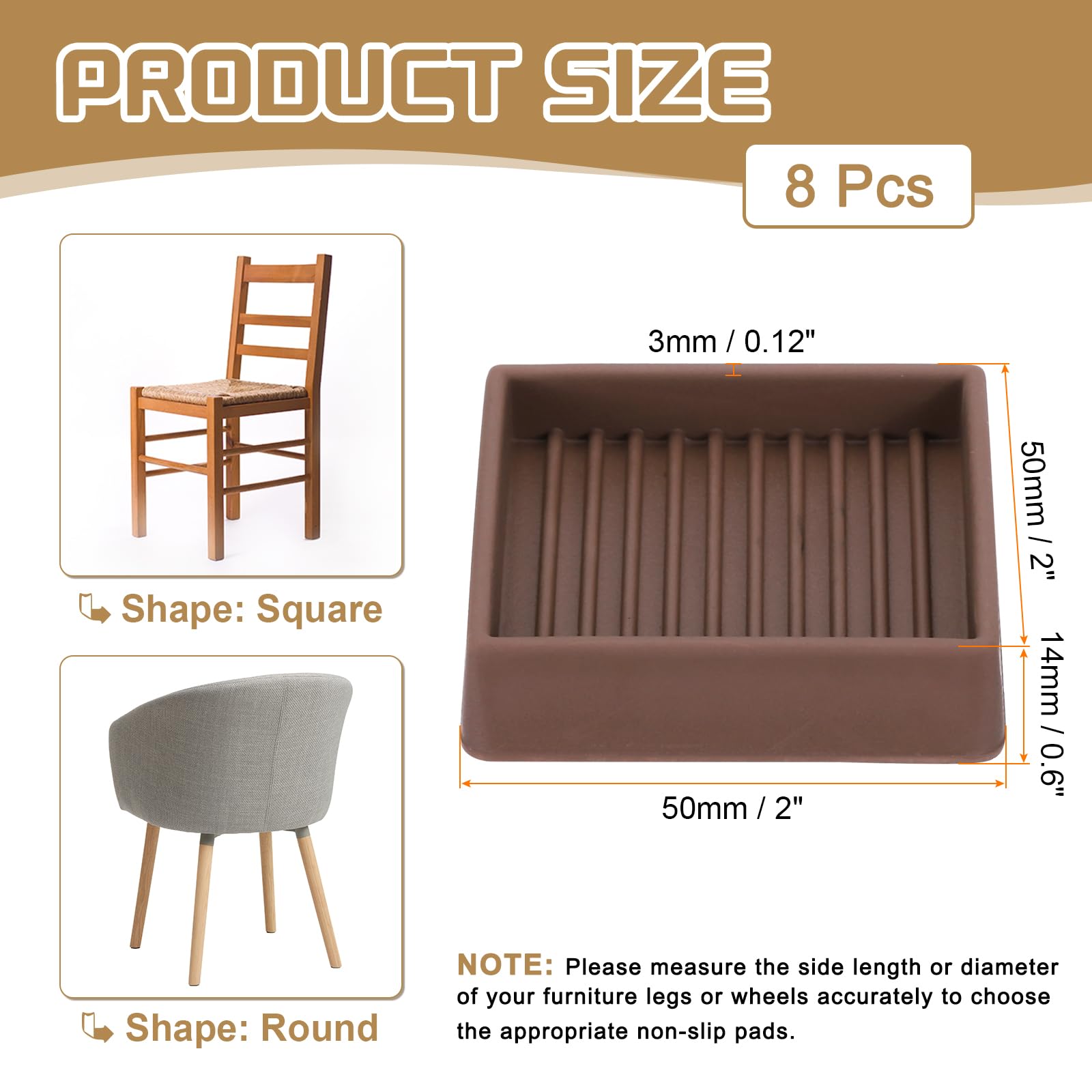 PATIKIL 2 Inch Rubber Furniture Pads - Image 2
