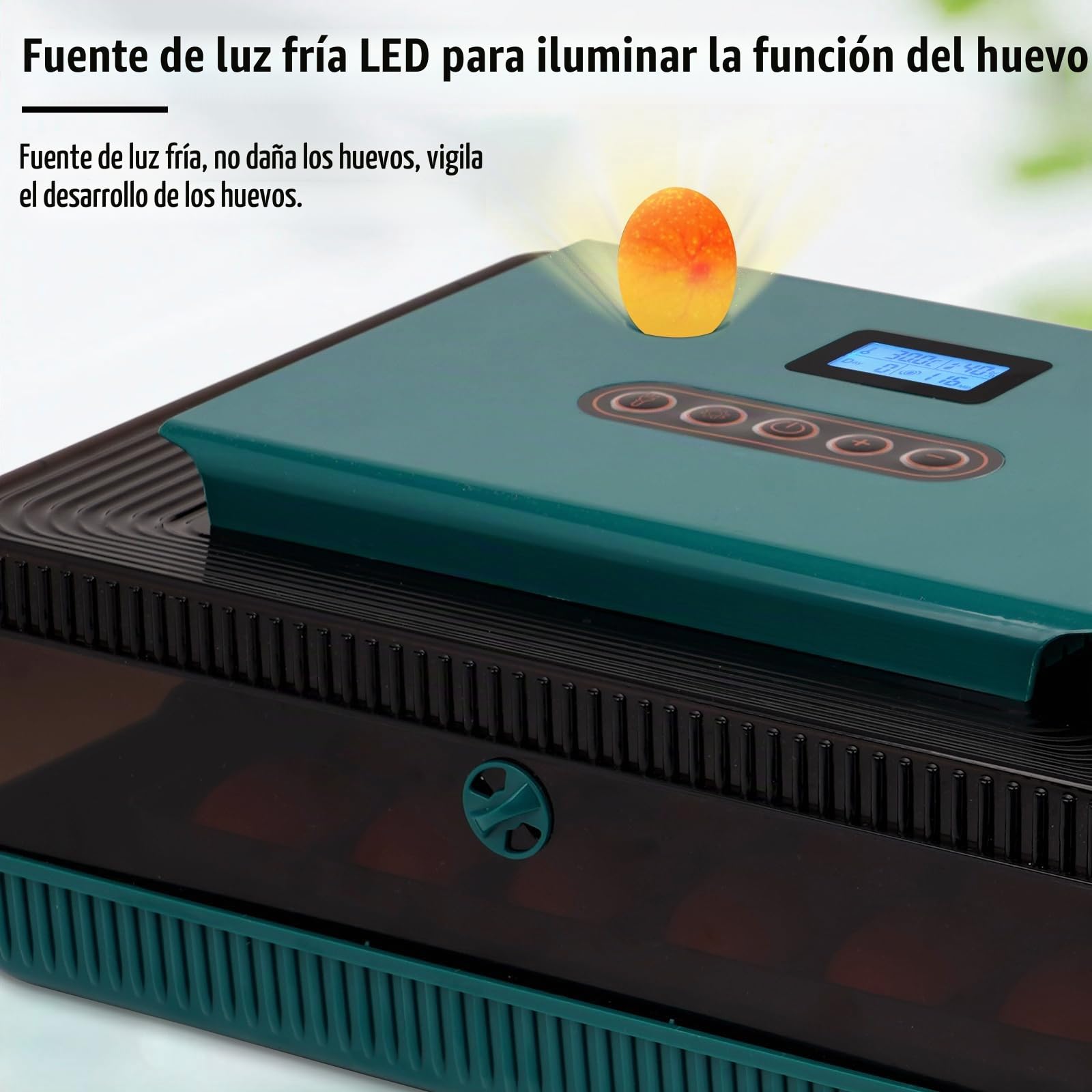 Incubadora AutomáTica de 25 Huevos con Volteo AutomáTico, Pantalla LED MultifuncióN y Control de Temperatura y Humedad Para Pollos, Patos y Ocas