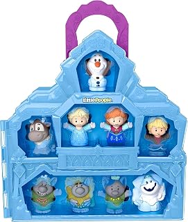 Fisher-Price Little People Disney Frozen Ice Castle Carry Case Playset with 9 Figures, Toddler Toy Ages 18 Months+