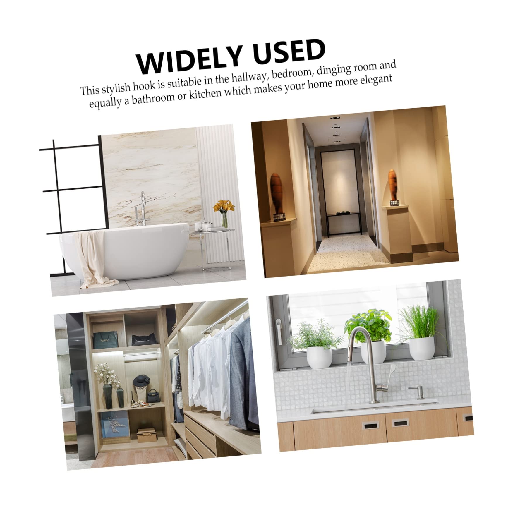HOMSFOU 24piezas Ganchos De Pared Doble Gancho Sin Perforación Soporte Para Ropa y Accesorios Para Baño Cocina y Dormitorio