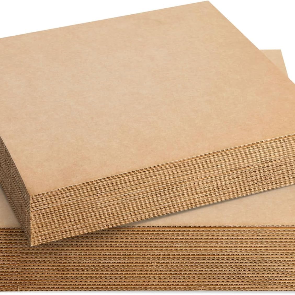 50 Carton a4 2mm | Plaque carton ondulé 2mm d'épaisseur format 21x29,7cm - Feuille pour l'emballage - Feuilles de cartonné ondulé kraft pour l'artisanat