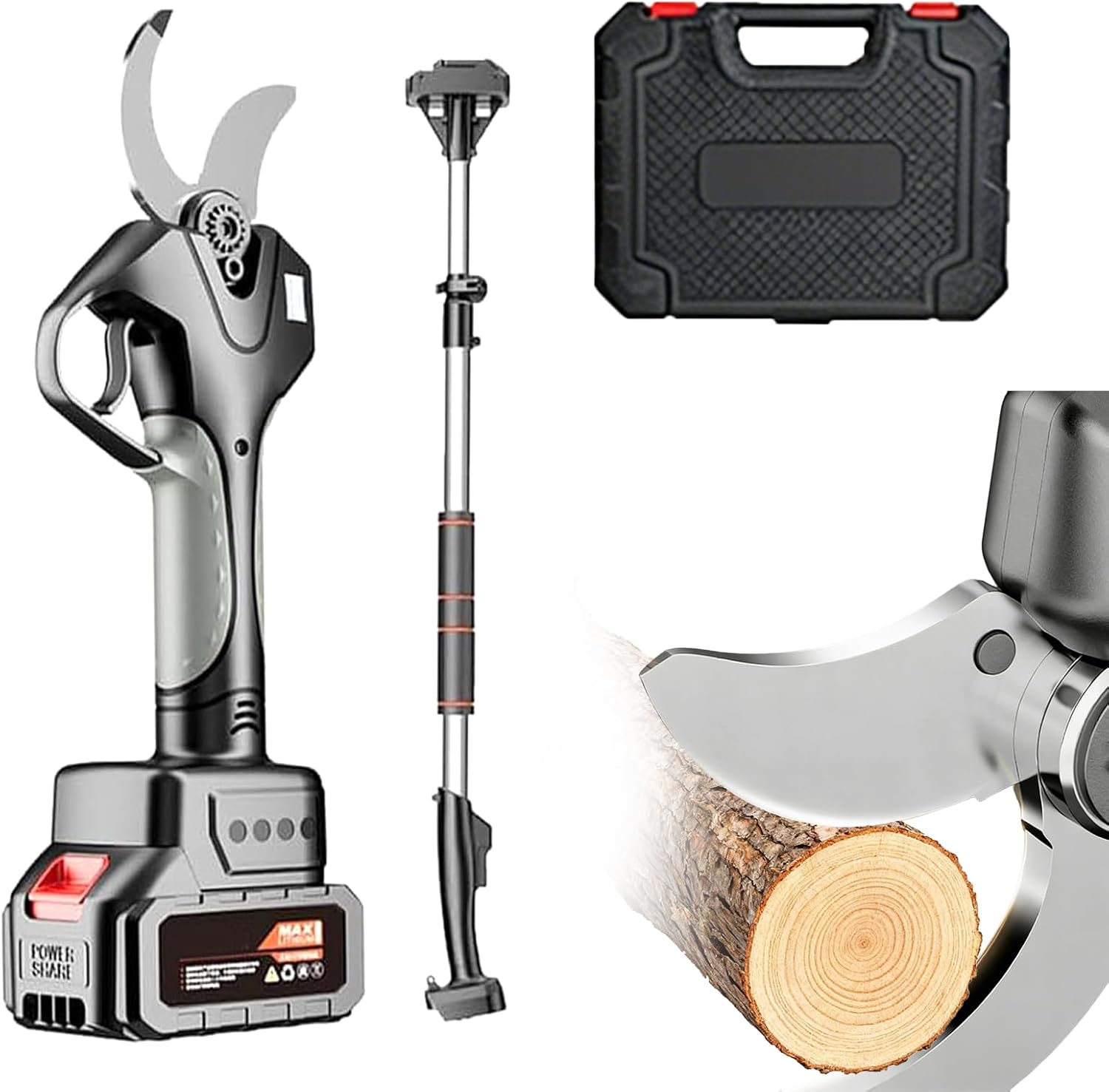 21V Electric Pruning Shears, Garden Shears, 50mm 2'' Cutting Diameter, Portable Cordless Branch Cutter Tree Trimmer with LCD Display＆Replaceable Blade (Included 2 * 2.0Ah Batteries)