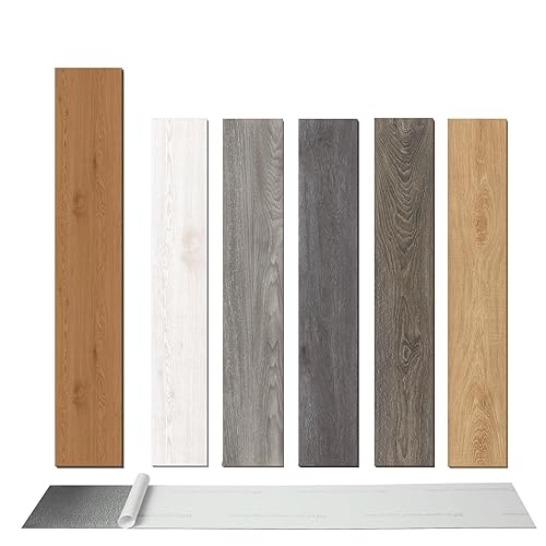 Oxdigi Azulejos de suelo de 36 x 6 x 6 x 72 paquetes108 pies cuadrados, suelo de tablones de madera grueso, autoadhesivo, impermeable, para cocina,