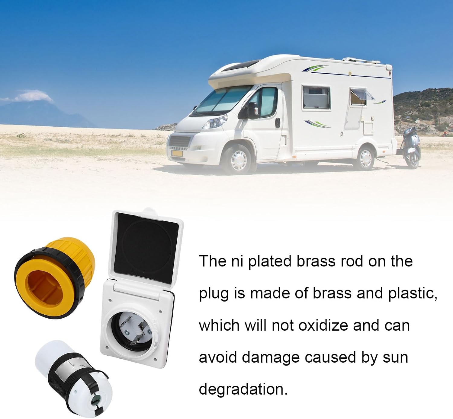 Garosa 30A RV Power Inlet Outlet Shore Kit, NEMA L5 30P Male Connector and L5 30R Female Connector with Locking Cover, for RV Trailer Van Caravan Marine Boat