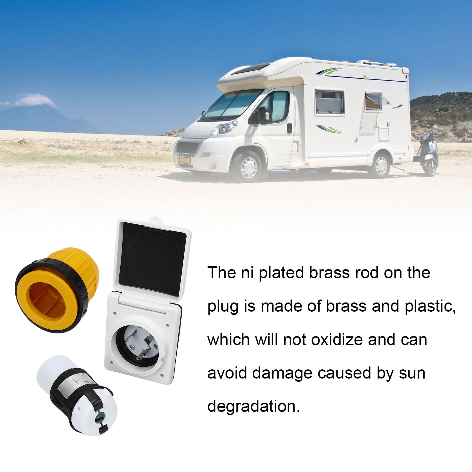 Marhynchus 30A RV Power Inlet Outlet Kit Shore NEMA L5 30P Connettore Maschio e NEMA L5 30R Connettore Femmina con Anello di Bloccaggio Copertura Protettiva per Carovane