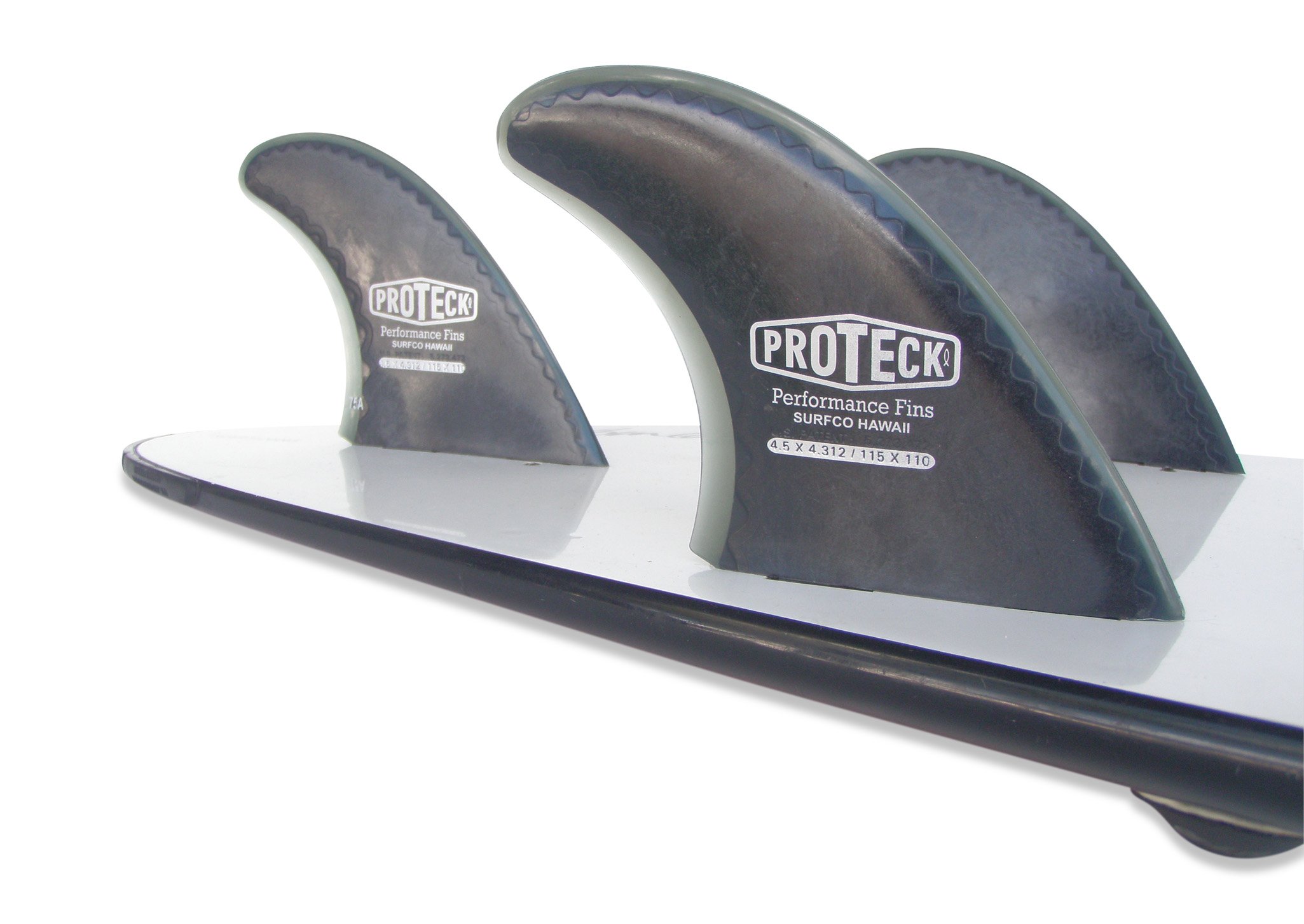 SurfCo - Pro Teck Performance Surfboard FCS Thruster Fin Set in 4", 4.25" or 4.50" (Set of 3)