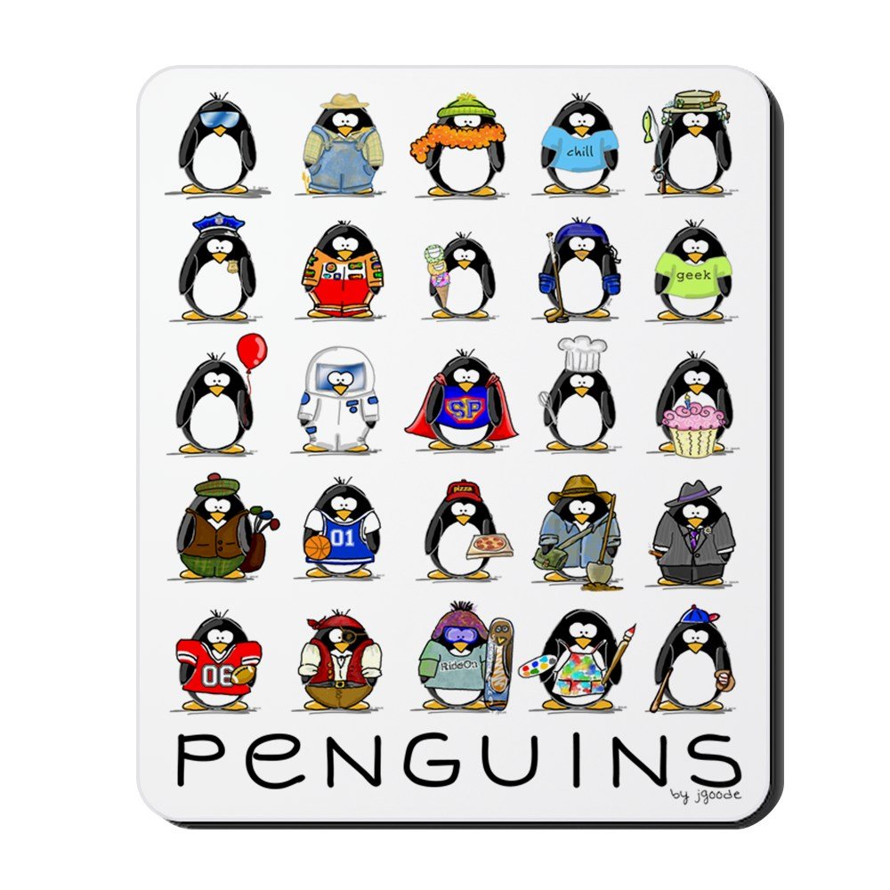 CafePress Lots of Penguins Mousepad Non-Slip Rubber Gaming Mousepad