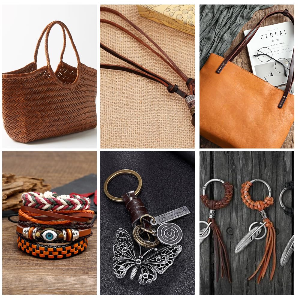 Cordino In Vera Pelle Marrone 5mm X 5m - Per Bracciali, Portachiavi, Fai Da Te E Accessori Artigianali - Foto 5