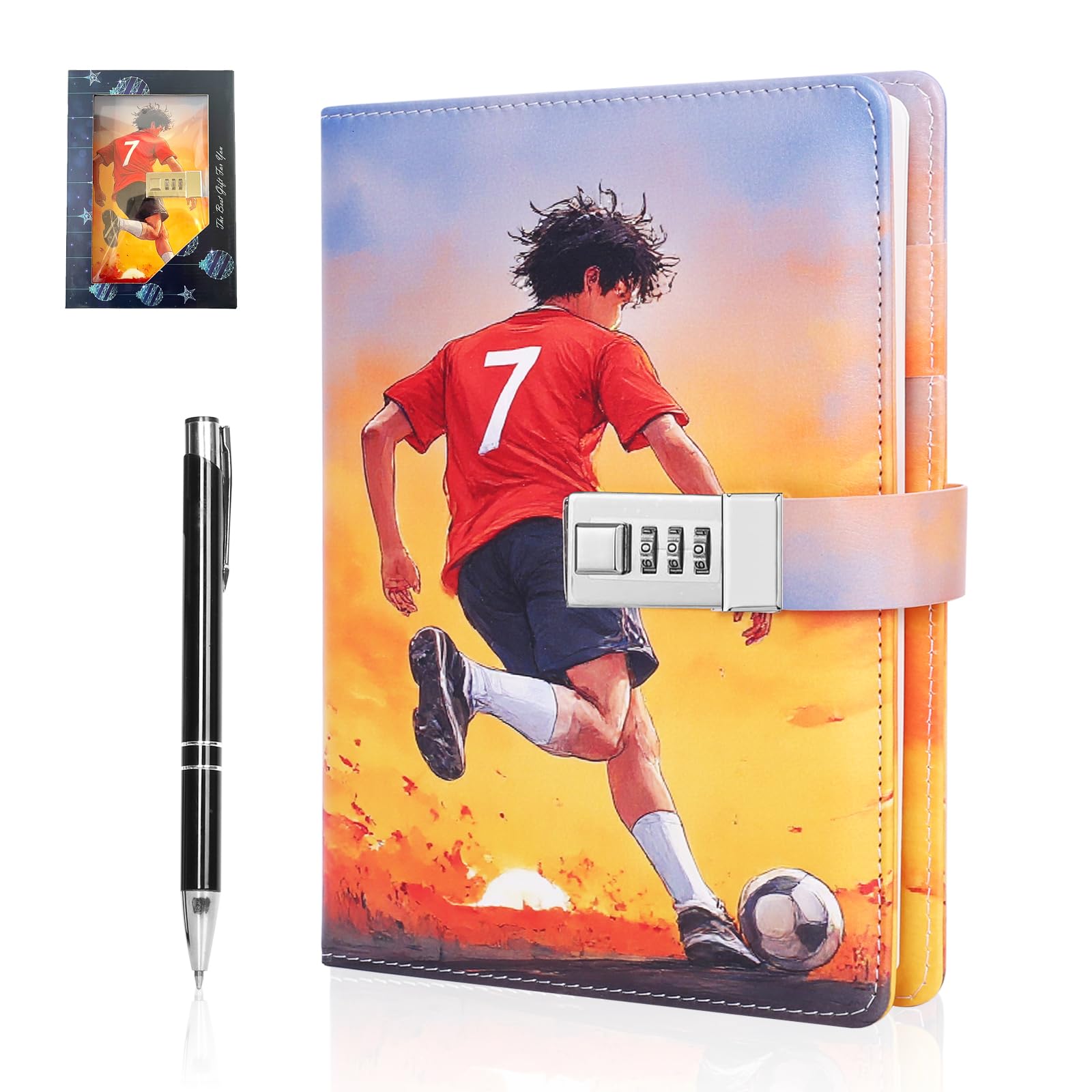 Folxakdis Diario Segreto Bambino Diario con Lucchetto Diario segreto con Codice Ragazzo Fantastici Diari Regalo per Ragazzi 8-16 anni