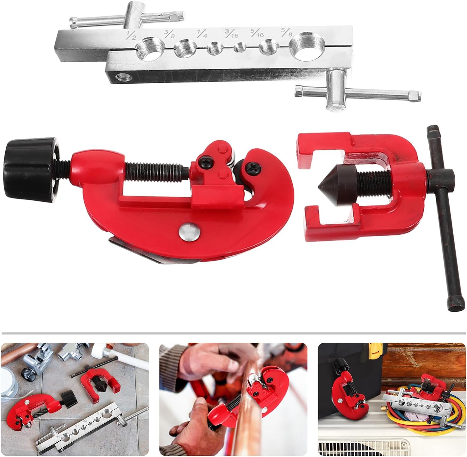 1set Tube Expander Flaring Tool Kit for Air Conditioning Multifunctional Brake Line Flaring Tool Suitable for Expansion