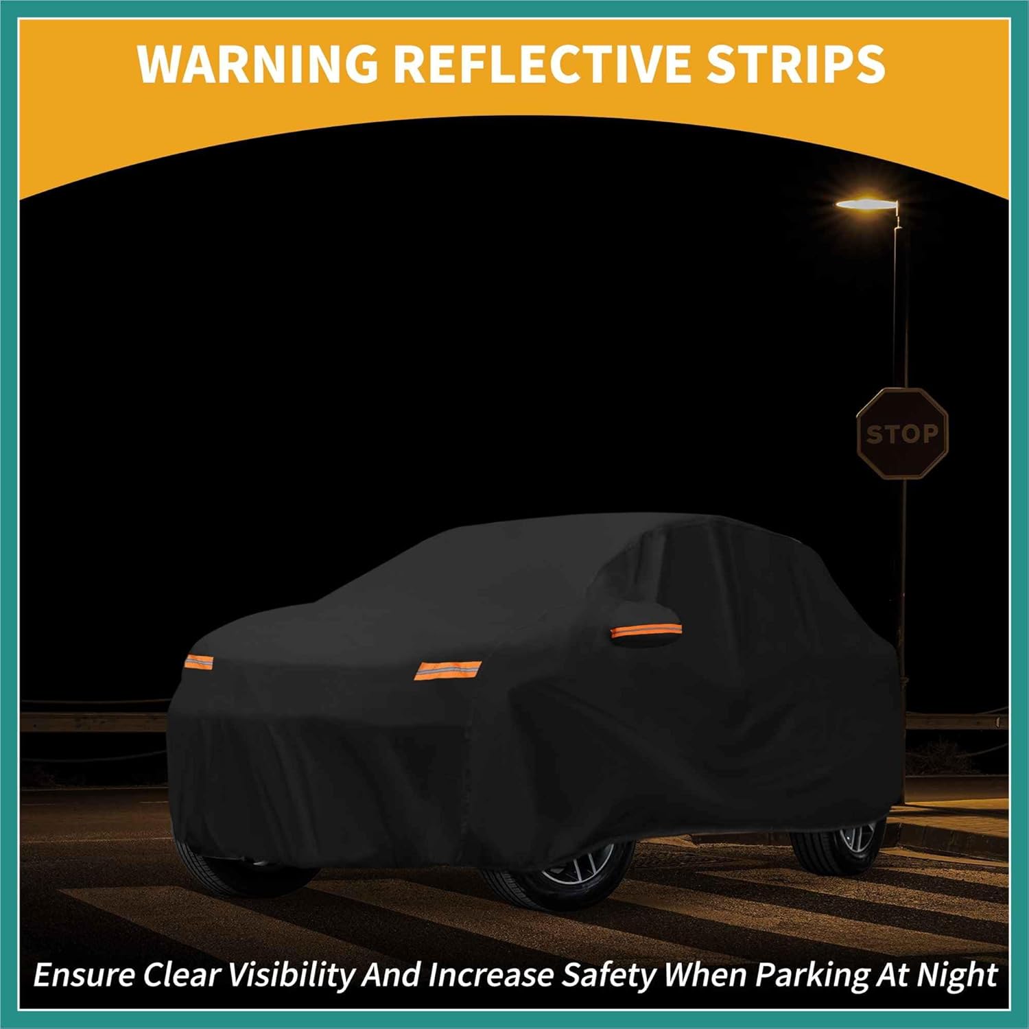 All-Weather Waterproof Car Cover - UV-Resistant Outdoor Full Exterior Protection for Nissan Juke 190T-PU Black with Right Side Zipper Vehicle Supplies