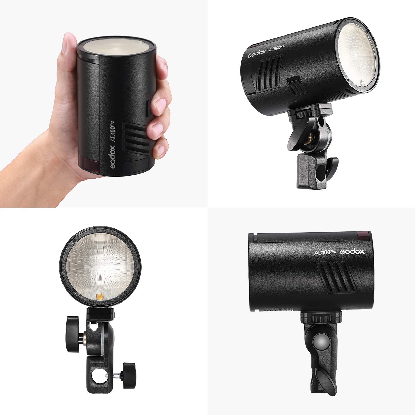 Godox AD100Pro Pocket Studio Retrato Flash Pantalla OLED 5800K 1/8000s Sync TTL/Multi/M Flash + V-11C Filtro de Color Kit15 2 + AK-R1 Accesorios