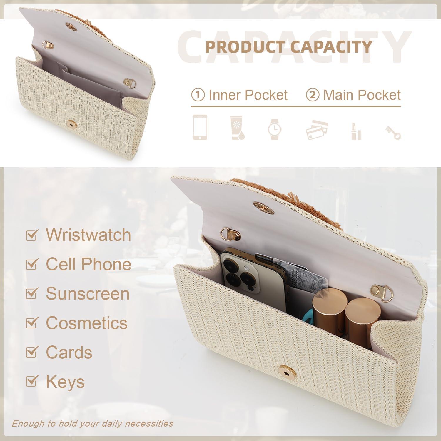 GOKTOW Straw Clutch Purse Rattan Summer Woven Beach Handbags for Women Wedding Vacation Travel Party 2025 - Image 4