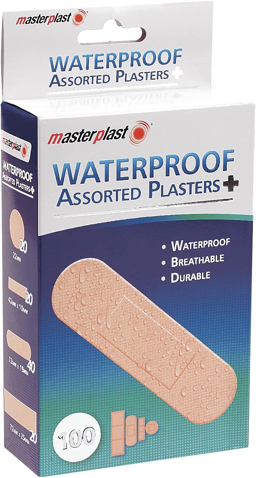 Masterplast 100 Waterproof Mixed Plasters Washable First Aid Dressings