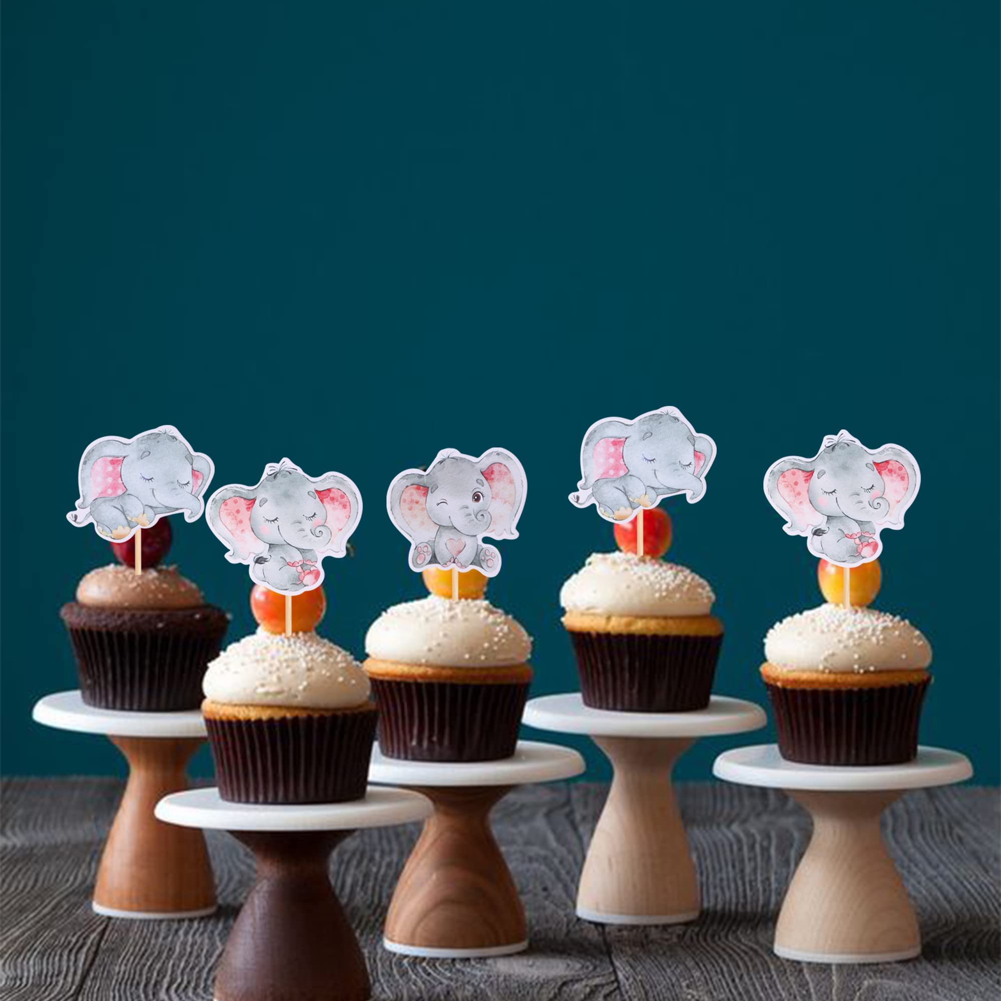 36 Stück Süße Elefanten-Cupcake-Deko – 'It's A Boy' In Rosa – Perfekt Für Baby-Shower & Gender Reveal