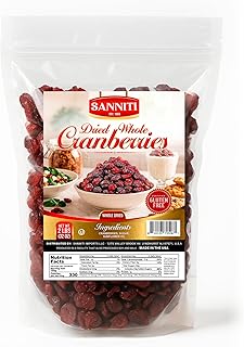 Sanniti Whole Dried Cranberries, 2 lb Bag | Naturally Sweet & Tart | Perfect for Baking, Salads, Snacking & Trail Mixes