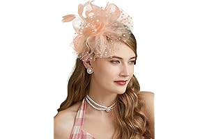 Fascinators Hats for Women Peach - Tea Party Headband Kentucky Derby Wedding...